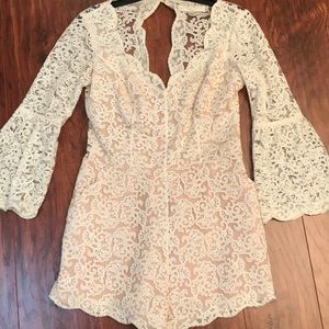 Cream Lace Classy Romper